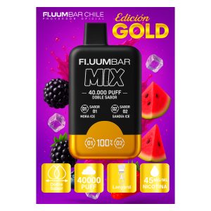 FLUUMBAR MIX Edición GOLD – 40.000 Puffs | Mora Ice & Sandía Ice