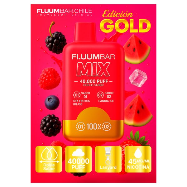 FLUUMBAR MIX Edición GOLD – 40.000 Puffs | Frutos Rojos & Sandía Ice